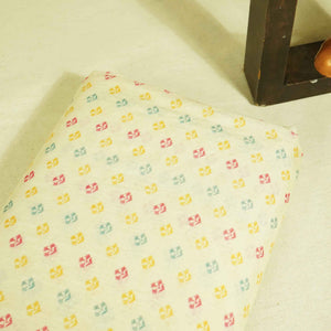 Cream & Multicolor Floral Print Chanderi Fabric GT-25330