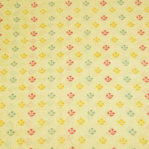 Cream & Multicolor Floral Print Chanderi Fabric GT-25330