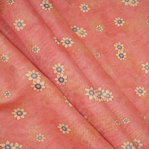 Pink Floral Print Chanderi Fabric GT-25338
