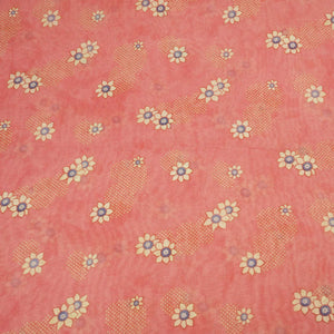 Pink Floral Print Chanderi Fabric GT-25338