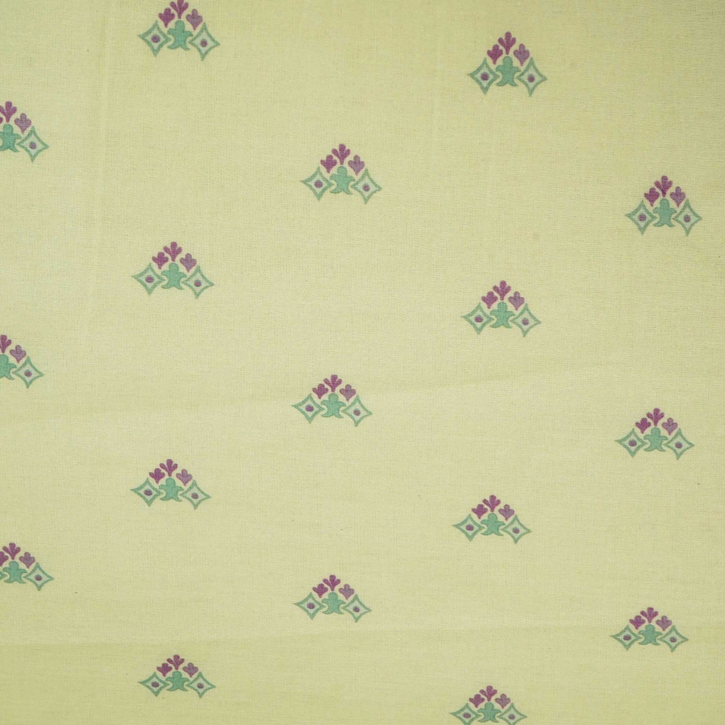 Pista Green Floral Print Chanderi Fabric GT-25351