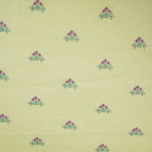 Pista Green Floral Print Chanderi Fabric GT-25351
