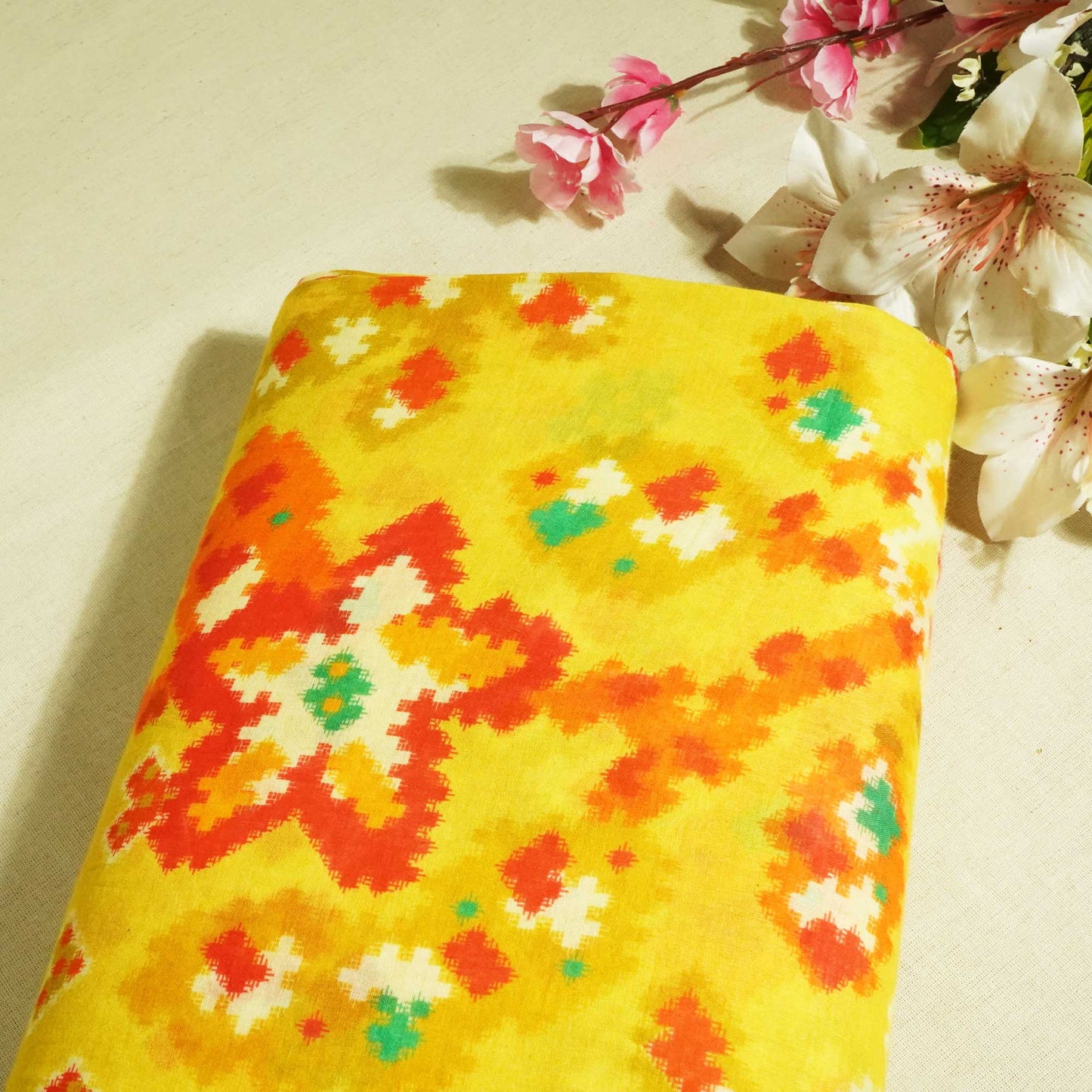 Multicolor Abstract Print Cotton Mulmul Fabric GT-25403