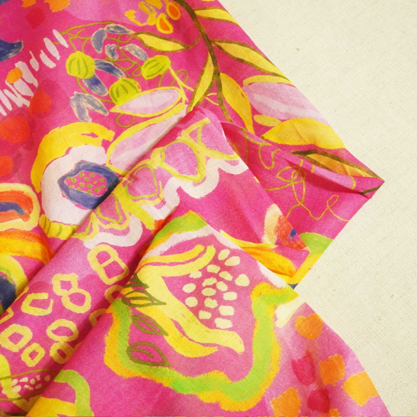Magenta Abstract Print Cotton Mulmul Fabric GT-25440