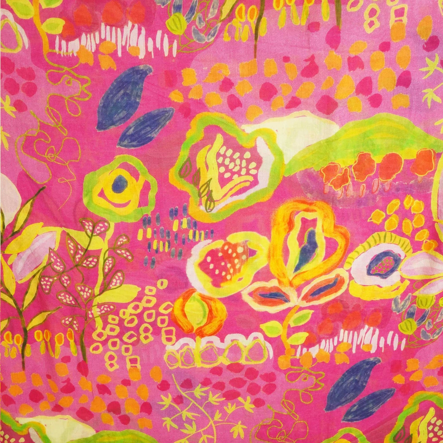 Magenta Abstract Print Cotton Mulmul Fabric GT-25440