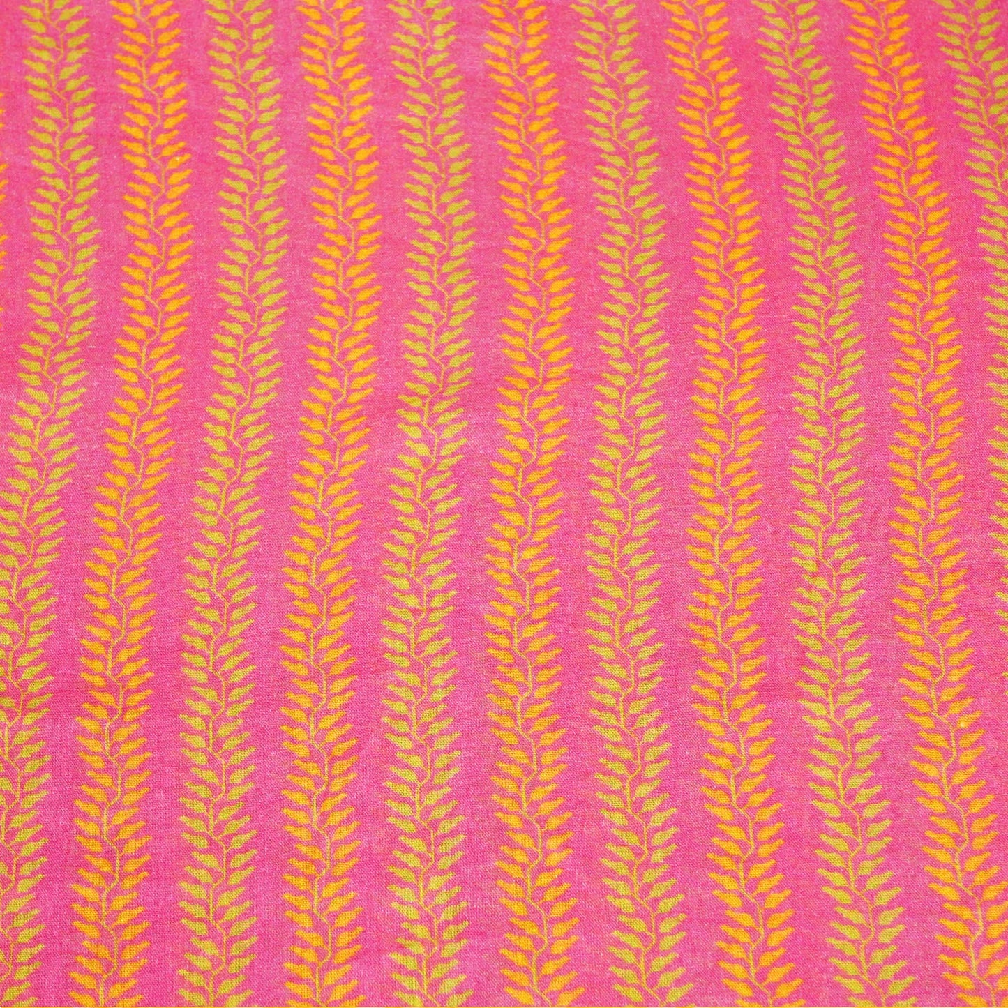 Magenta & Orange Floral Print Cotton Mulmul Fabric GT-25441