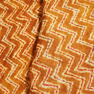 Brown Chevron Print Cotton Mulmul Fabric GT-25443