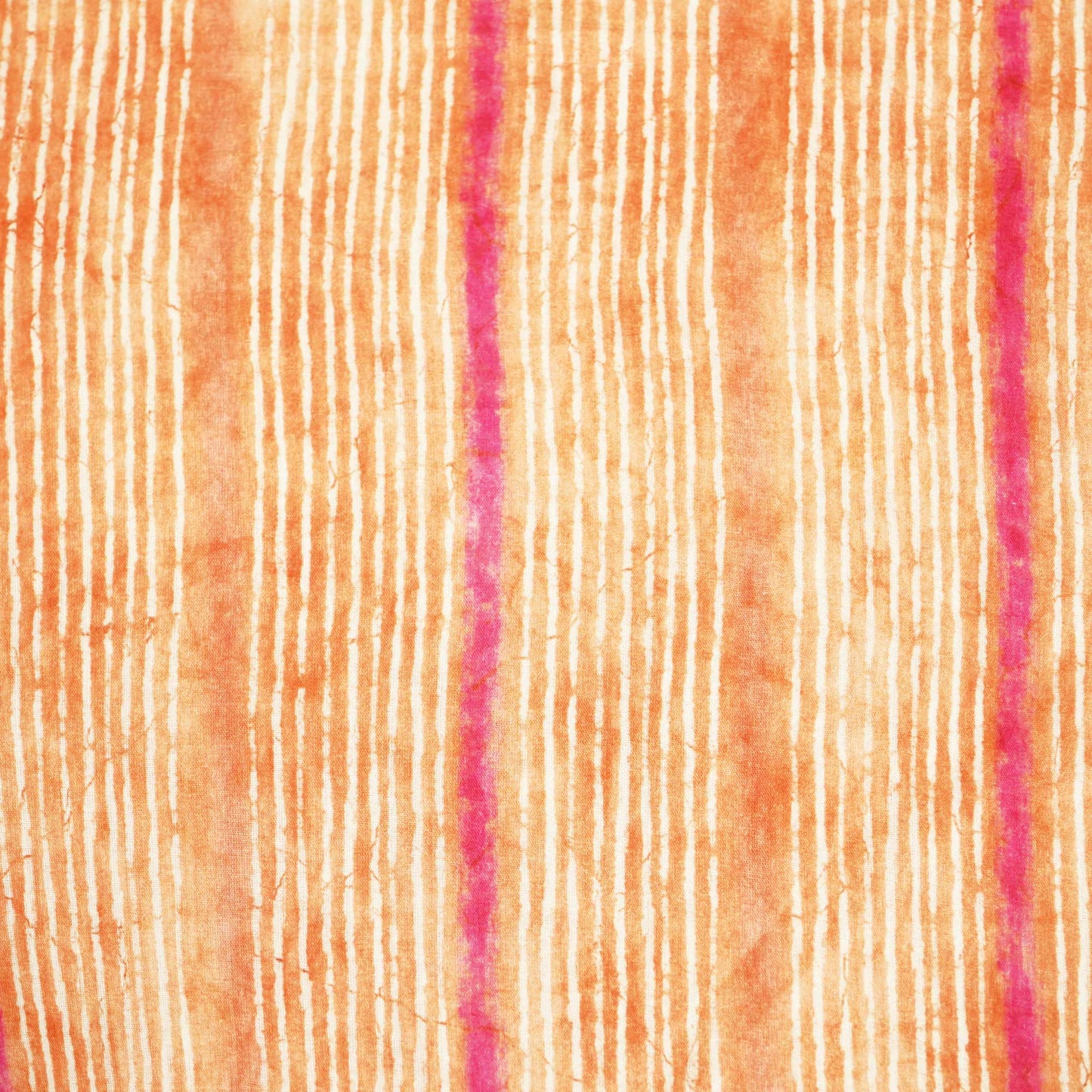 Orange & Multicolor Stripes Print Cotton Mulmul Fabric GT-25463
