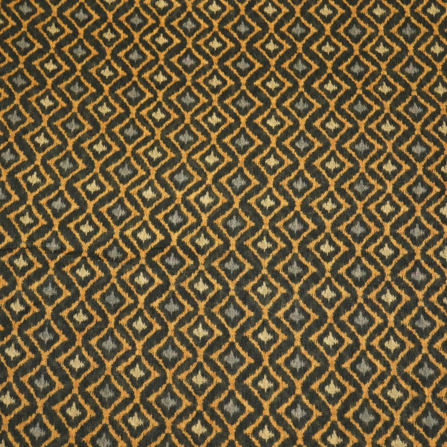 Brown and Grey Geometrical Print Cotton Mulmul Fabric GT-25465