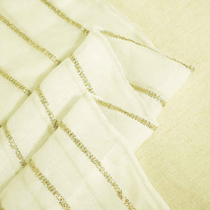 White & Golden Sequins Georgette Fabric WI-25475
