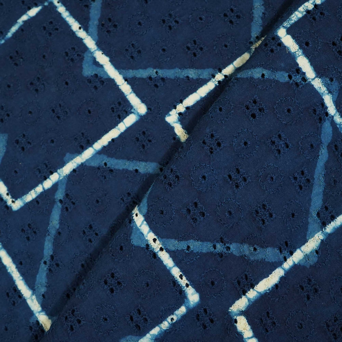 Indigo Handblock Print Cotton Fabric CG-25496