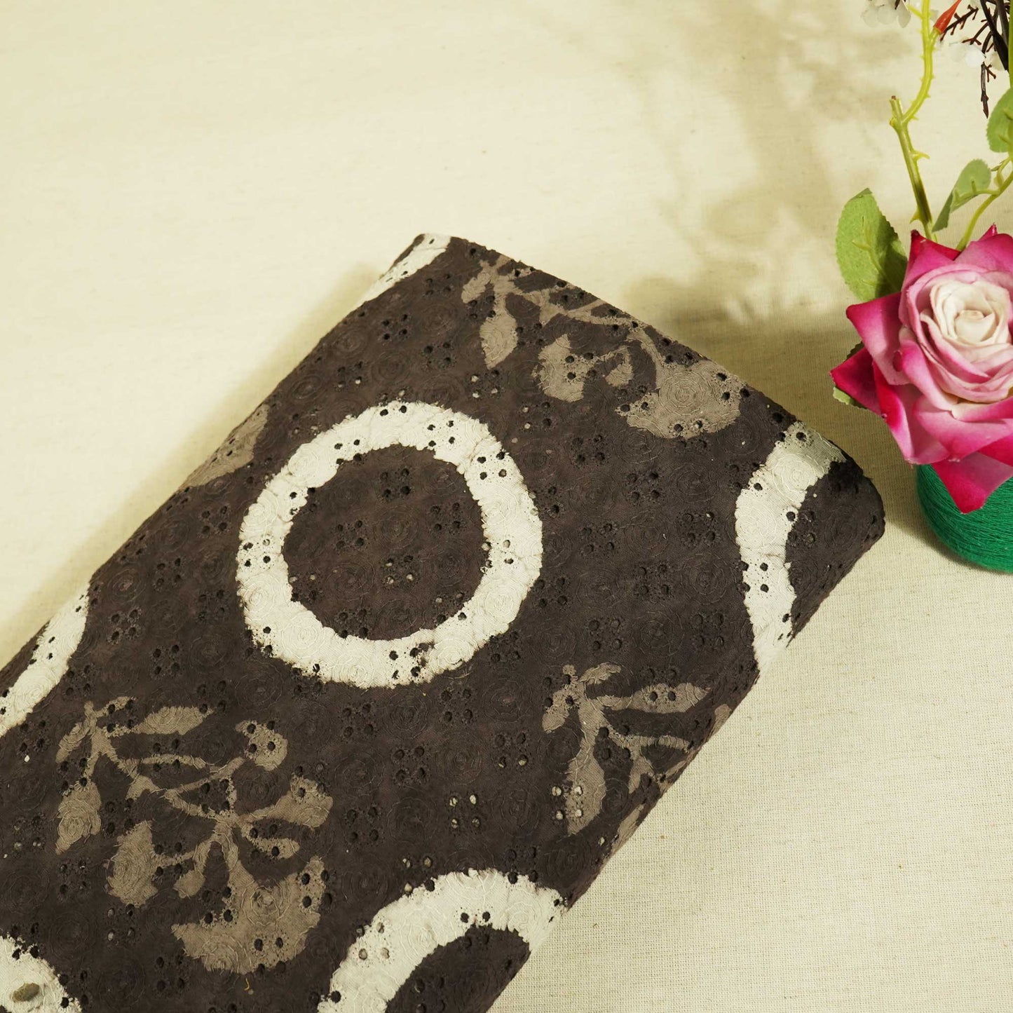 Brown Handblock Print Cotton Fabric CG-25500