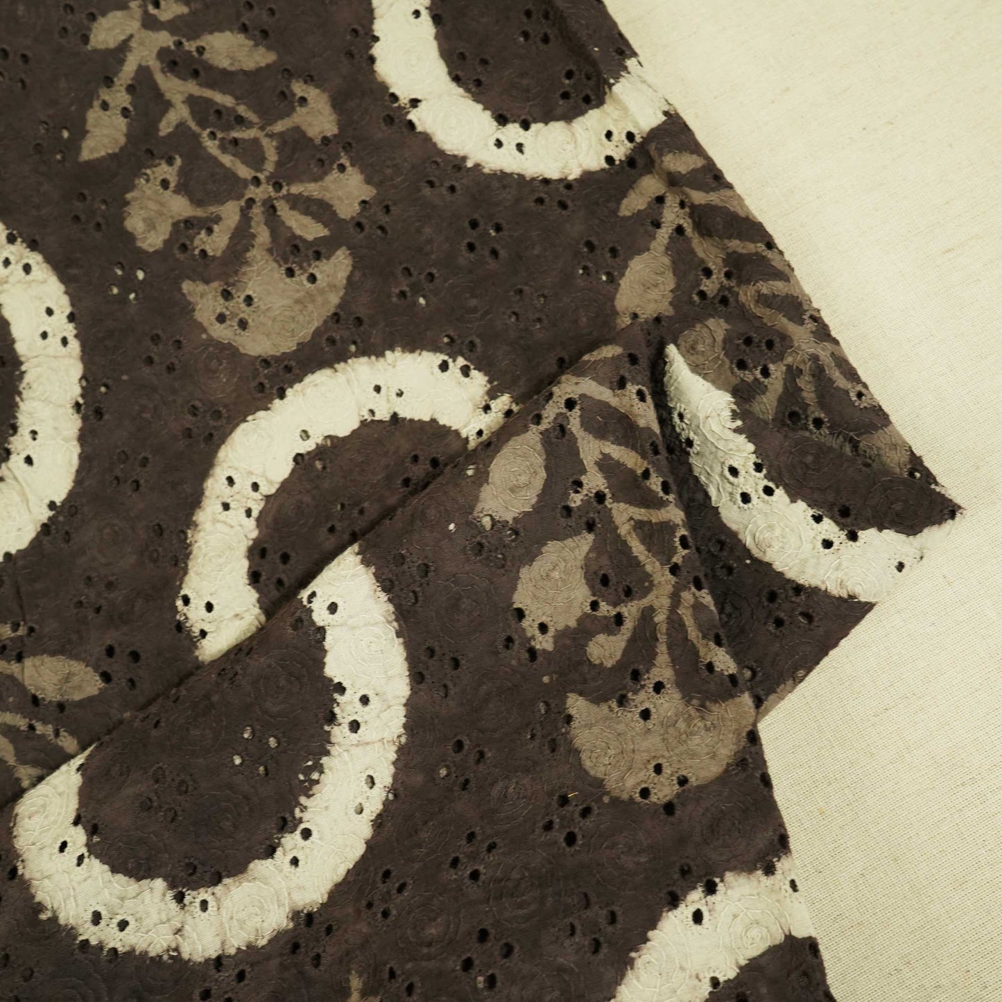 Brown Handblock Print Cotton Fabric CG-25500