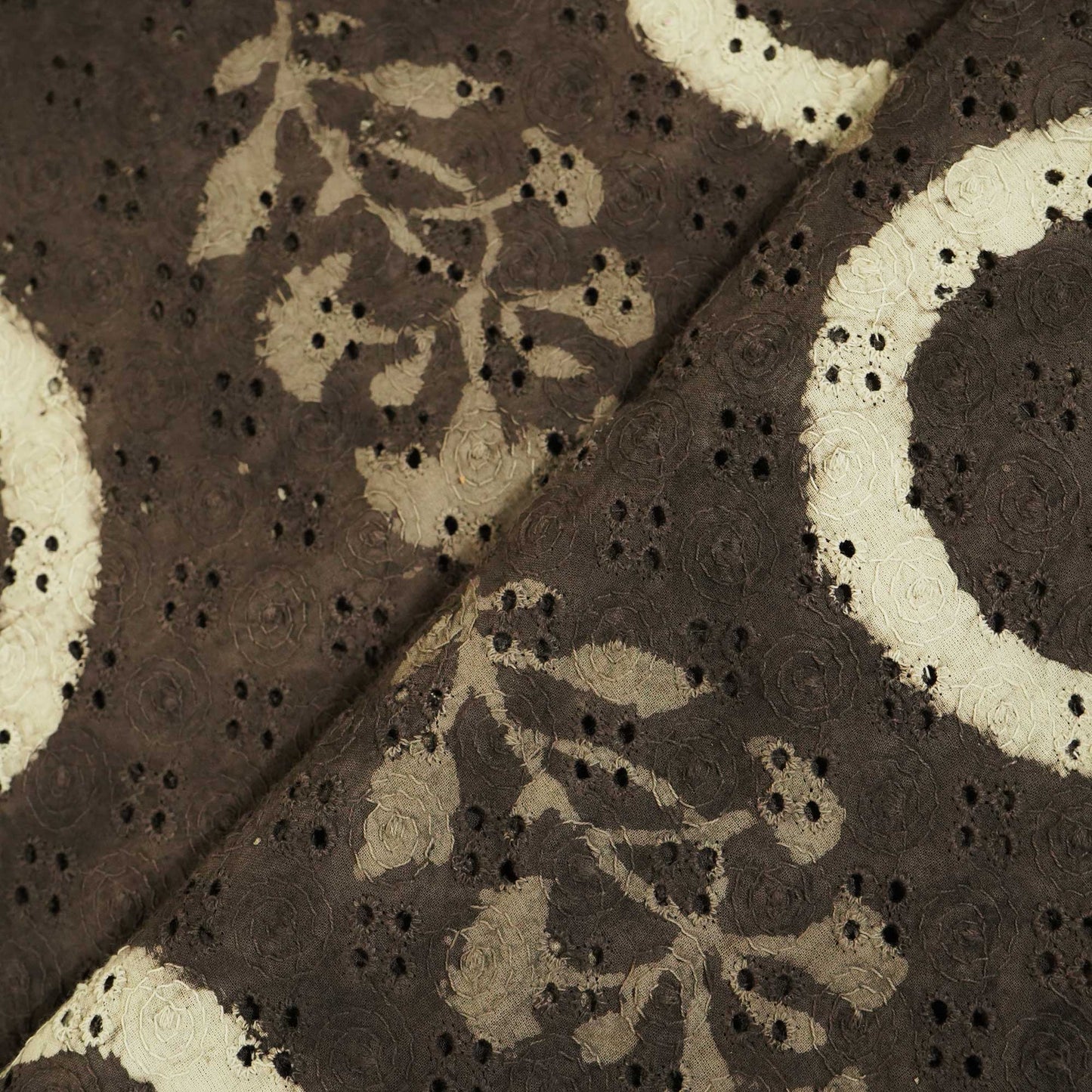 Brown Handblock Print Cotton Fabric CG-25500