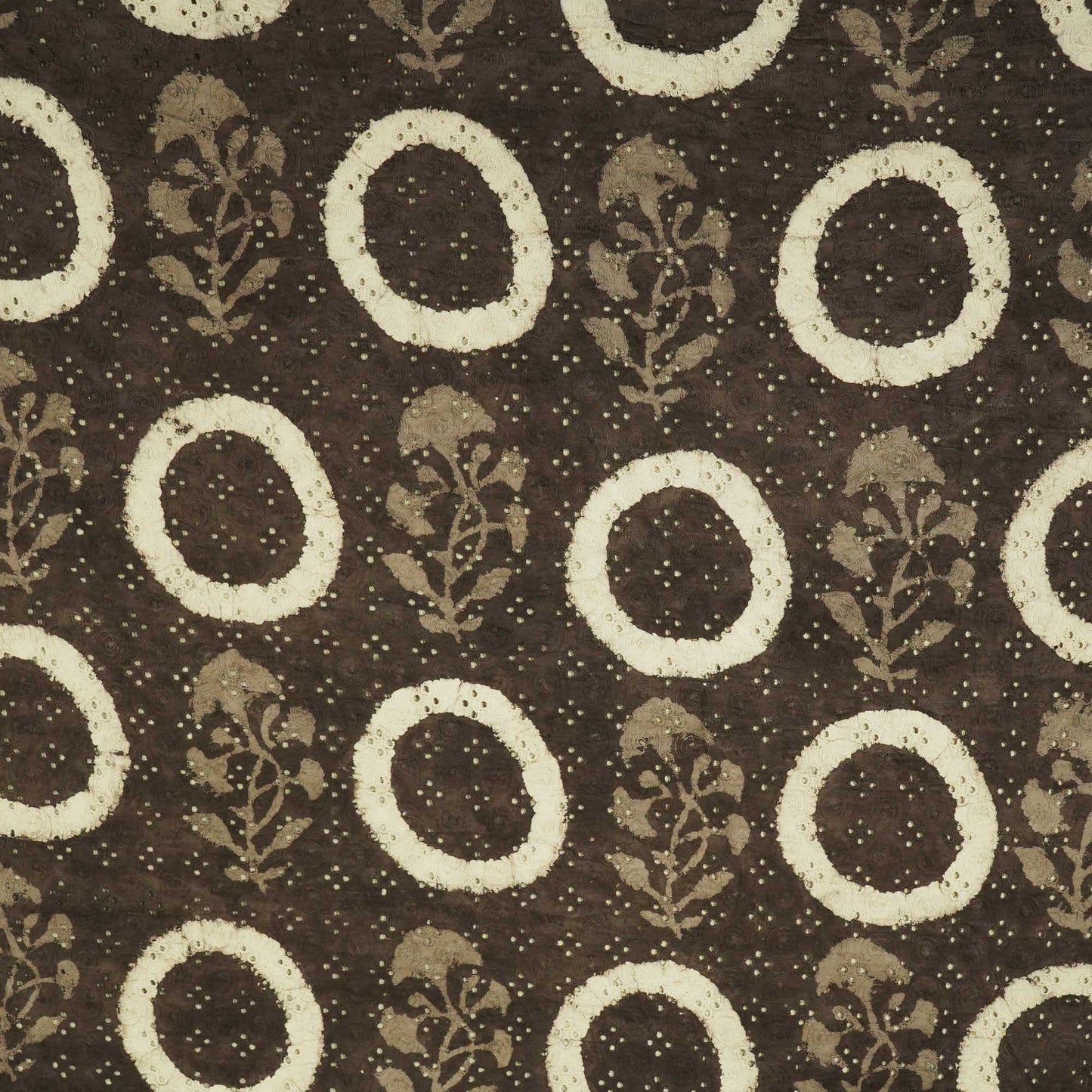 Brown Handblock Print Cotton Fabric CG-25500