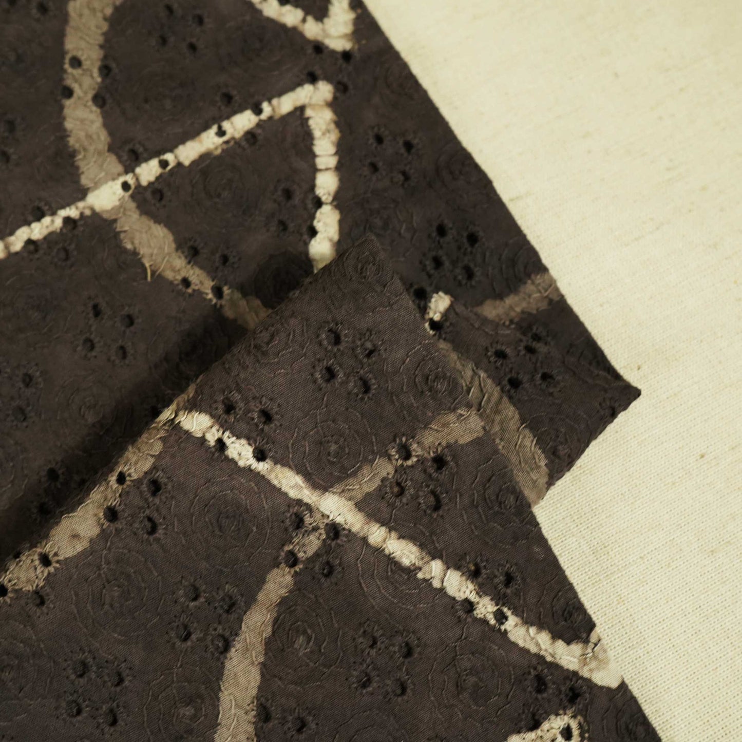 Brown Handblock Print Cotton Fabric CG-25501