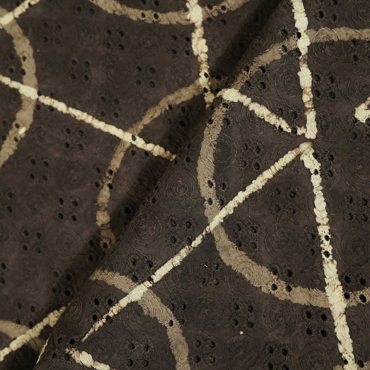 Brown Handblock Print Cotton Fabric CG-25501