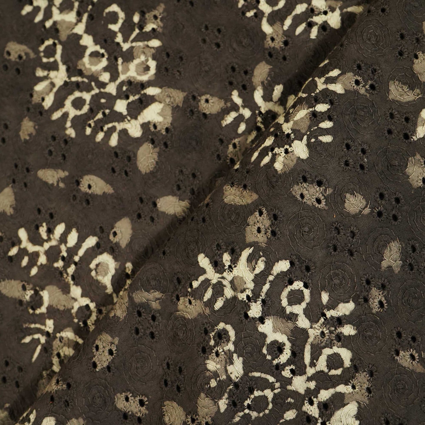Brown Handblock Print Cotton Fabric CG-25502