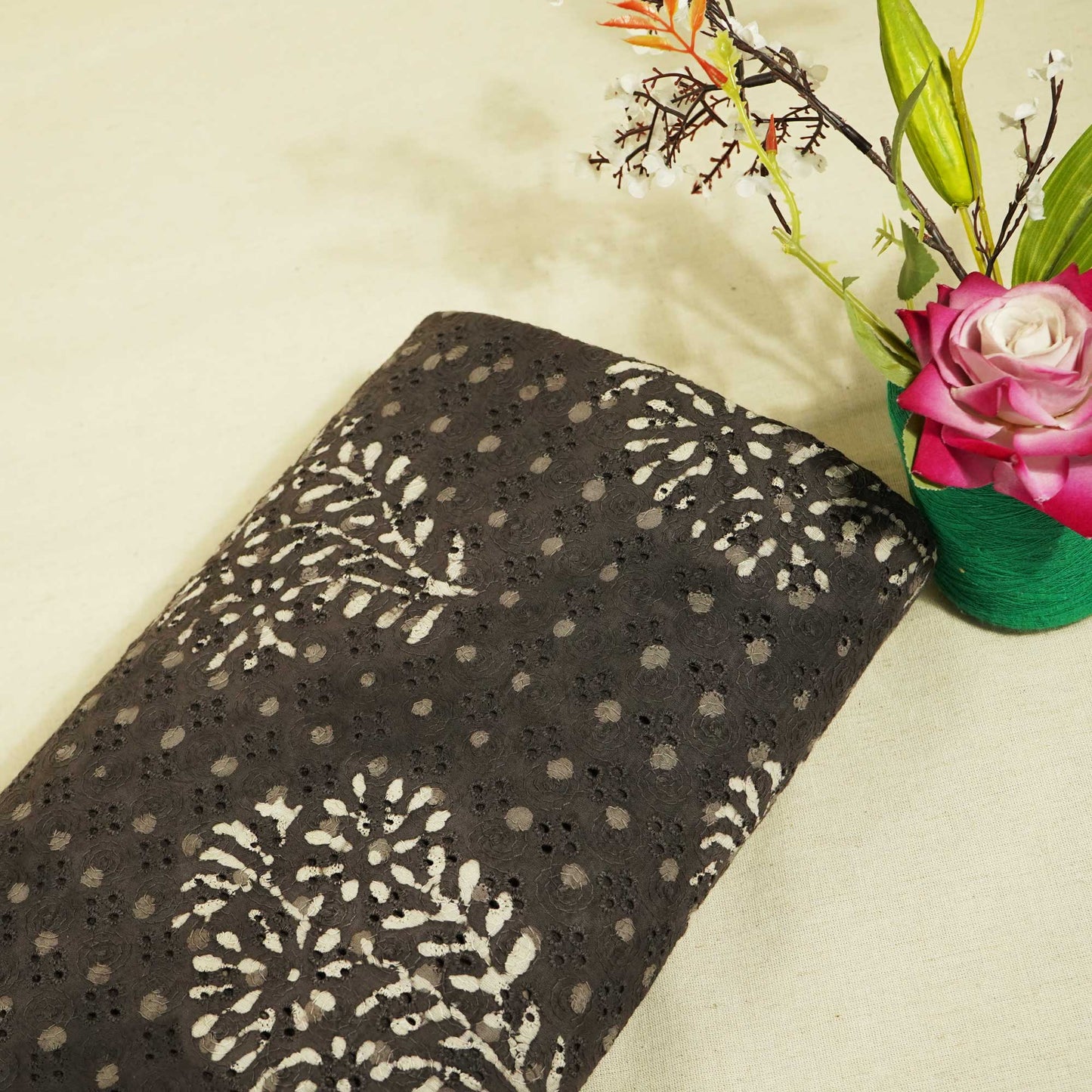 Brown Handblock Print Cotton Fabric CG-25503