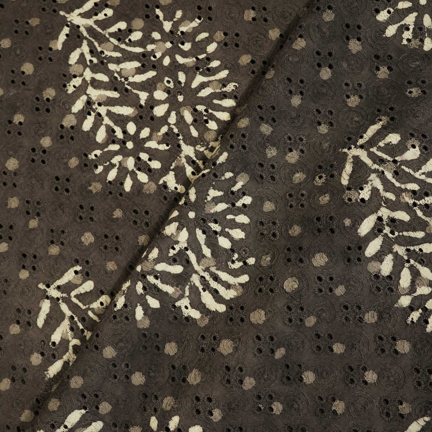 Brown Handblock Print Cotton Fabric CG-25503