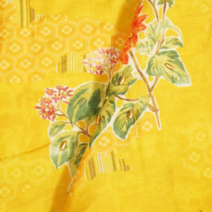 Mustard Yellow Ricebeads Embroidery Cotton Linen Fabric GT-25547