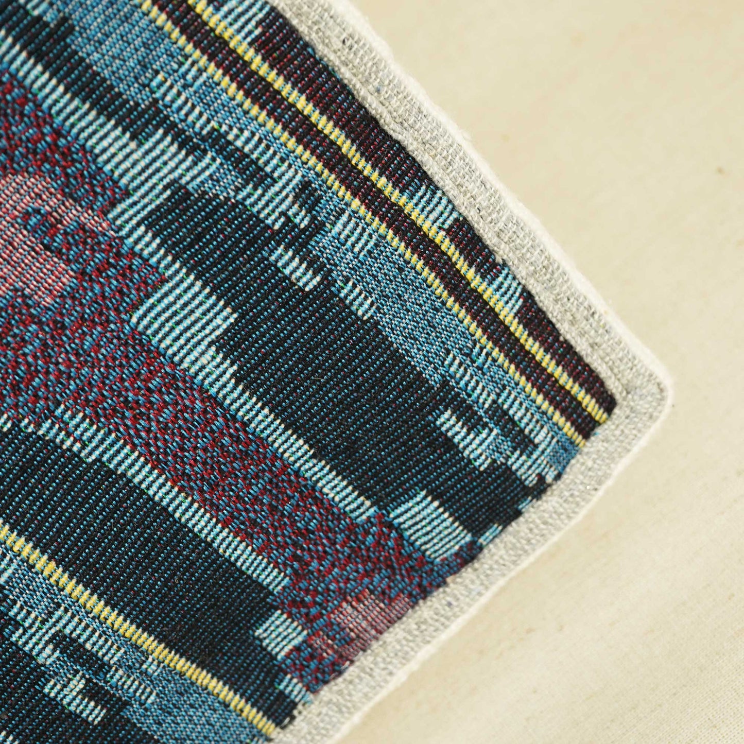 Grey & Multicolor Ikkat Print Cotton Jacquard Bag AK-25853