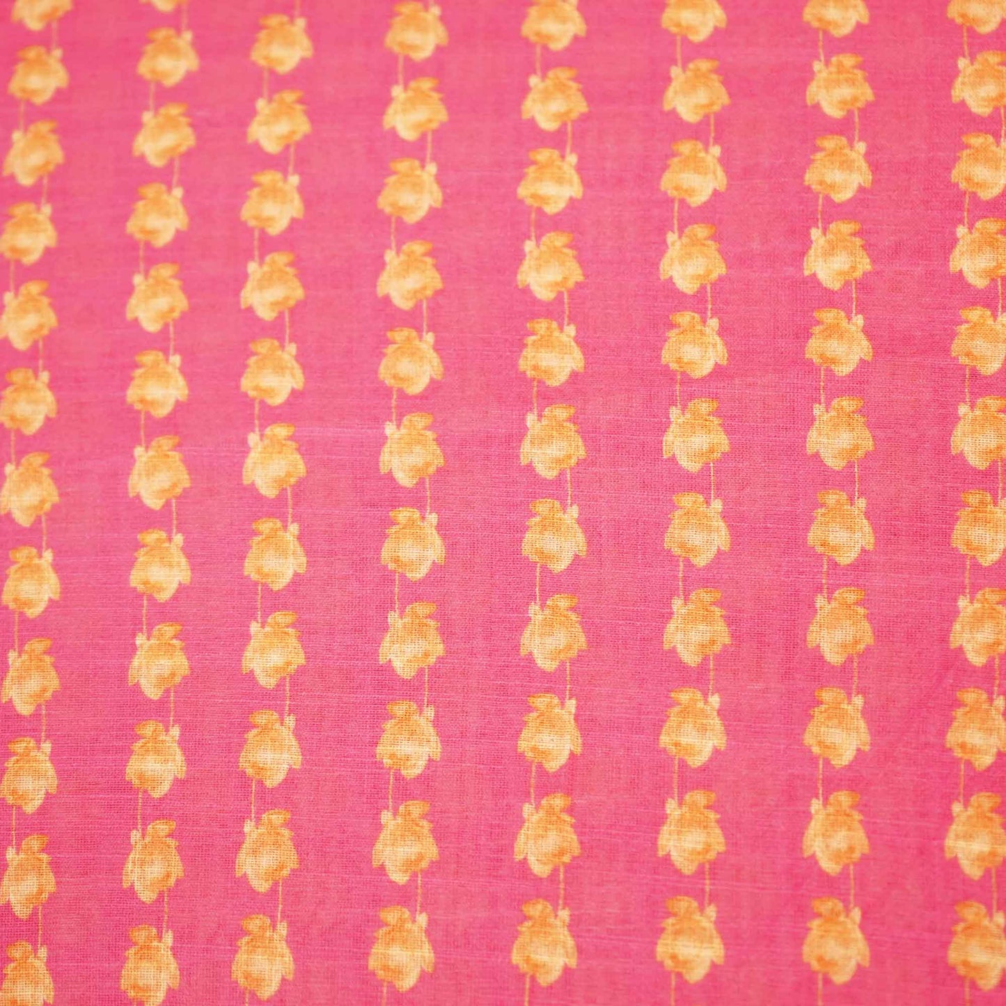 Pink Floral Print Linen Fabric MTF-25892