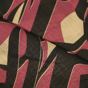 Black Abstract Print Linen Fabric MTF-25898