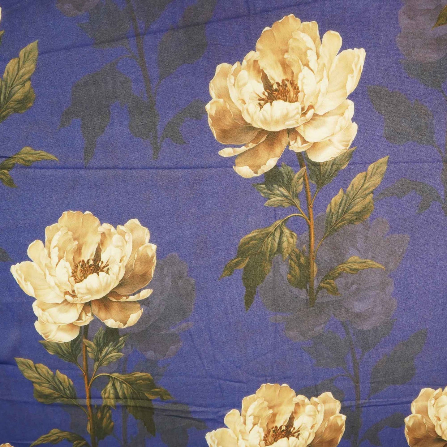 Royal Blue Multicolor Floral Print Georgette Fabric MTF-26487