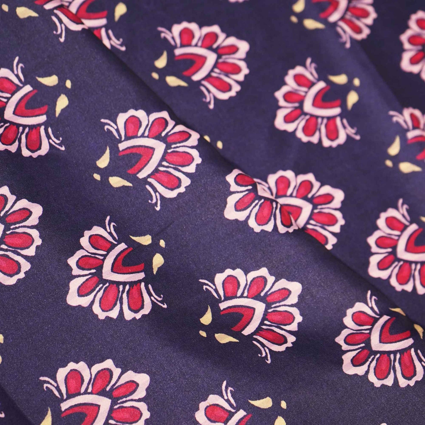 Purple Floral Print Modal Satin Fabric MTF-26490