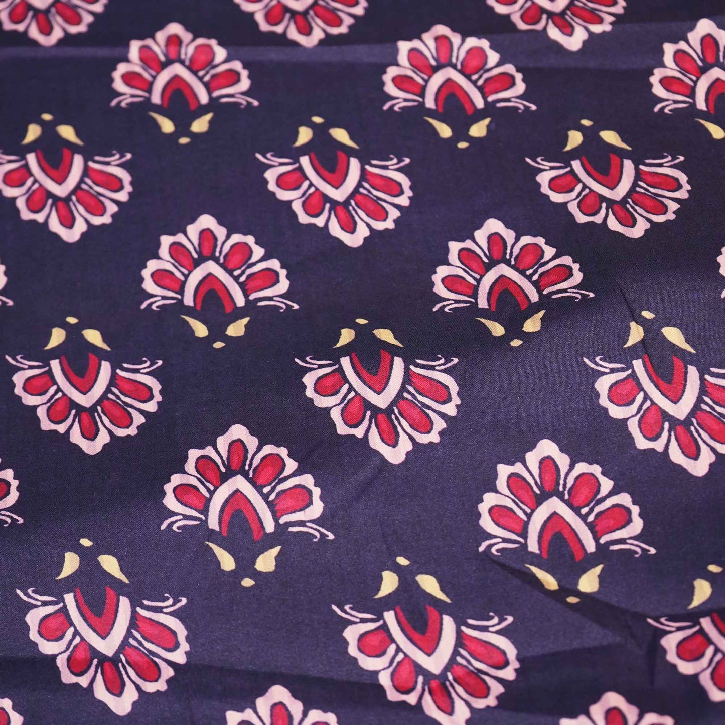 Purple Floral Print Modal Satin Fabric MTF-26490
