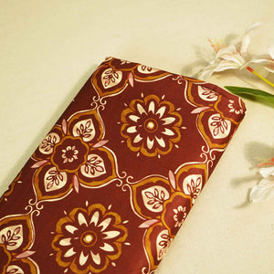 Brown Floral Print Modal Satin Fabric MTF-26492