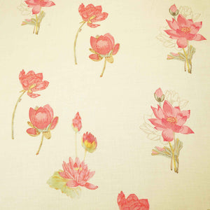 Cream Floral Print Cotton Fabric MTF-26498