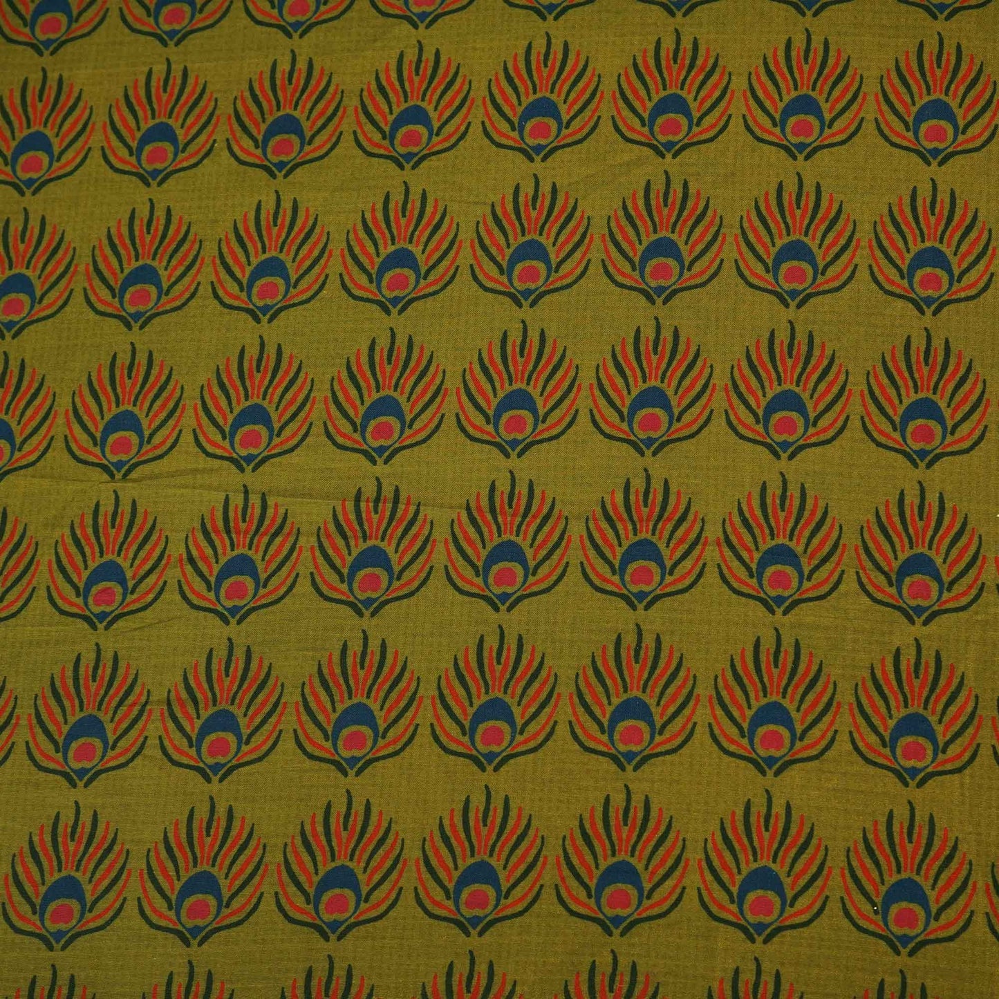 Green Abstract Print Muslin Fabric MTF-26505
