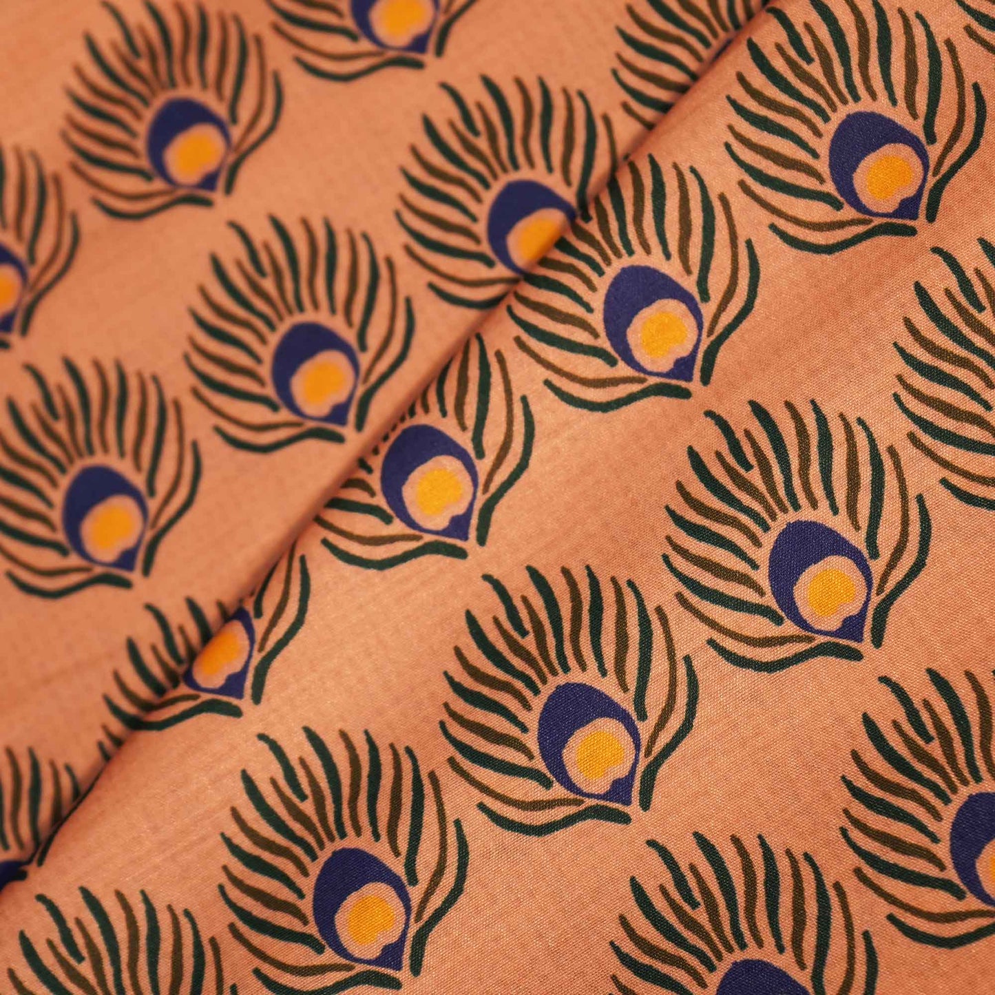 Light Brown Abstract Print Muslin Fabric MTF-26512