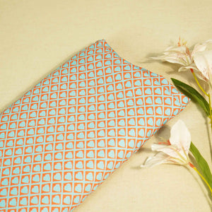 Blue Geometrical Print Muslin Fabric MTF-26517
