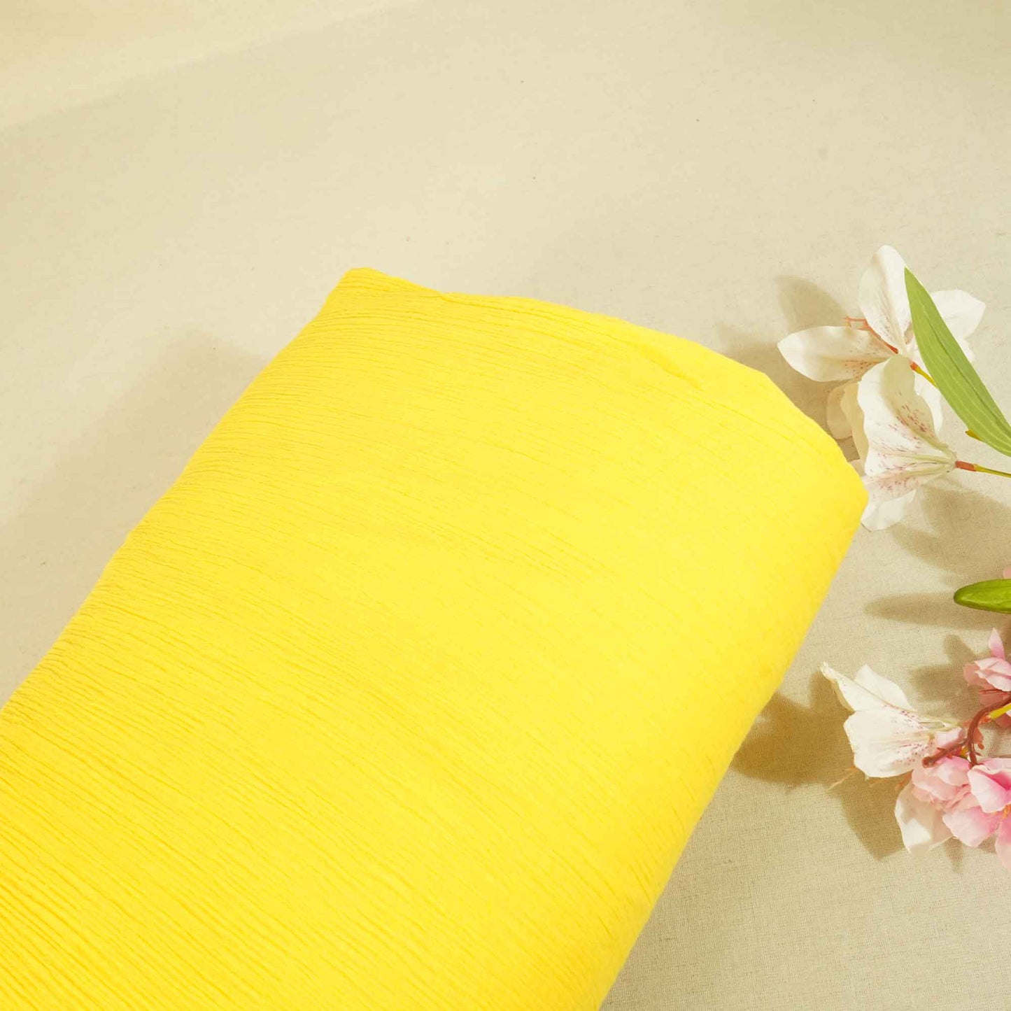 Yellow Solid Double Cotton Fabric SKE-26534
