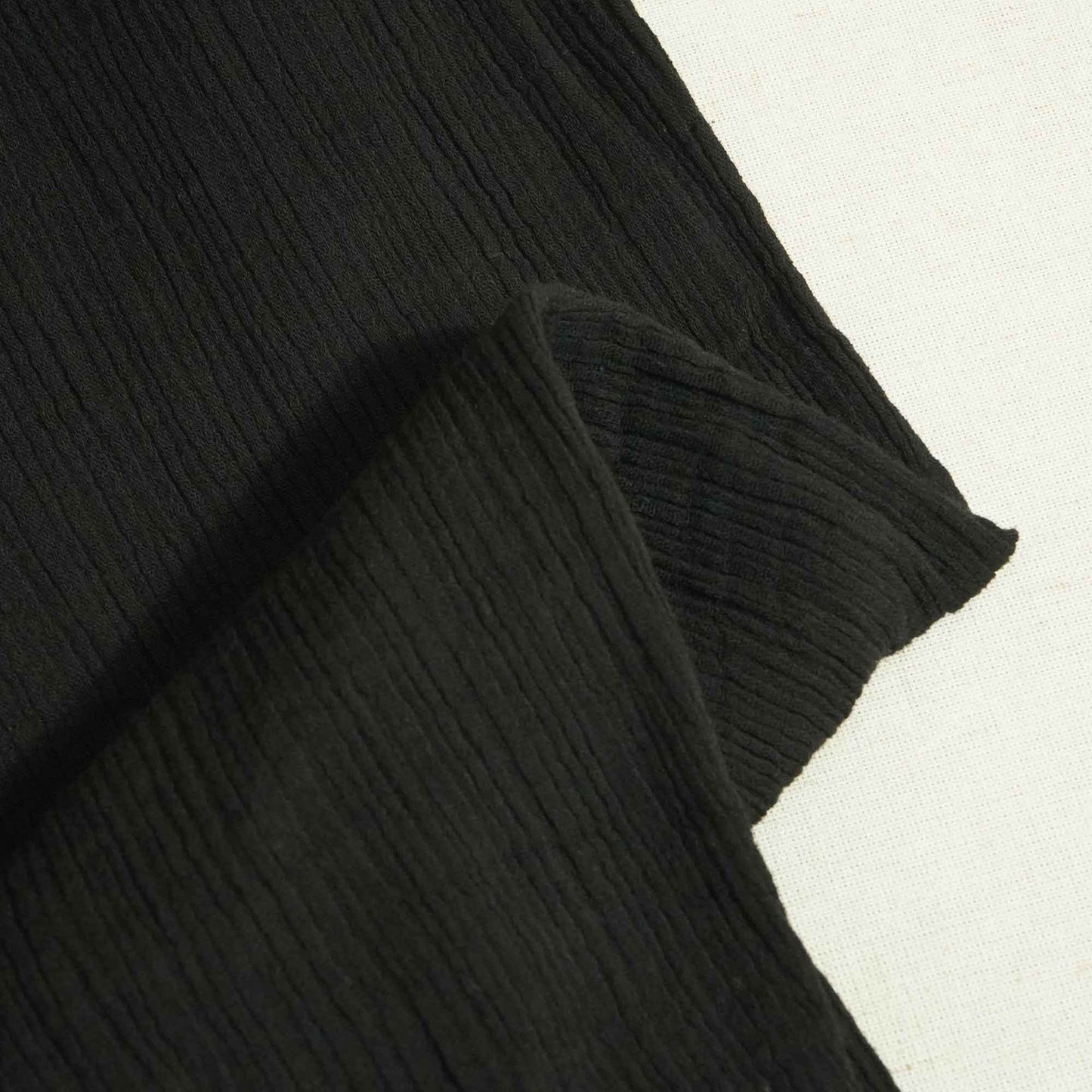 Black Solid Double Cotton Fabric SKE-26535