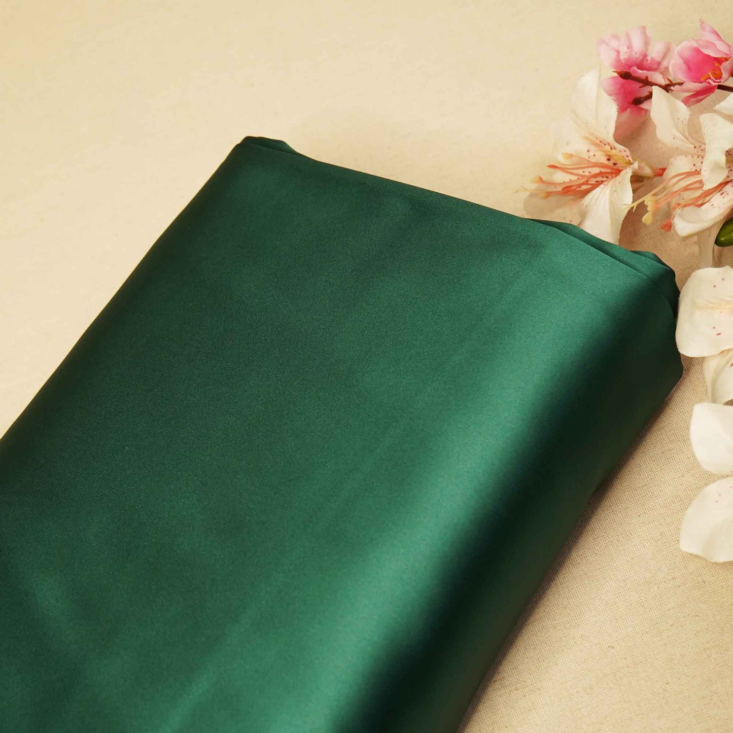 Peacock Green Solid Celina Satin OE-26829