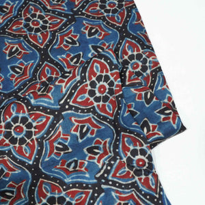 Dark Blue Ajrakh Modal Satin Modal Ajrakh IA-26863
