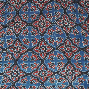 Dark Blue Ajrakh Modal Satin Modal Ajrakh IA-26863
