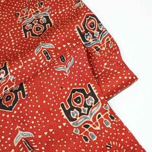 Red Ajrakh Modal Satin Modal Ajrakh IA-26866