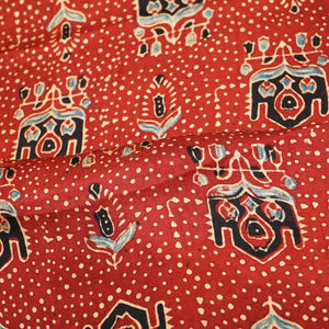 Red Ajrakh Modal Satin Modal Ajrakh IA-26866