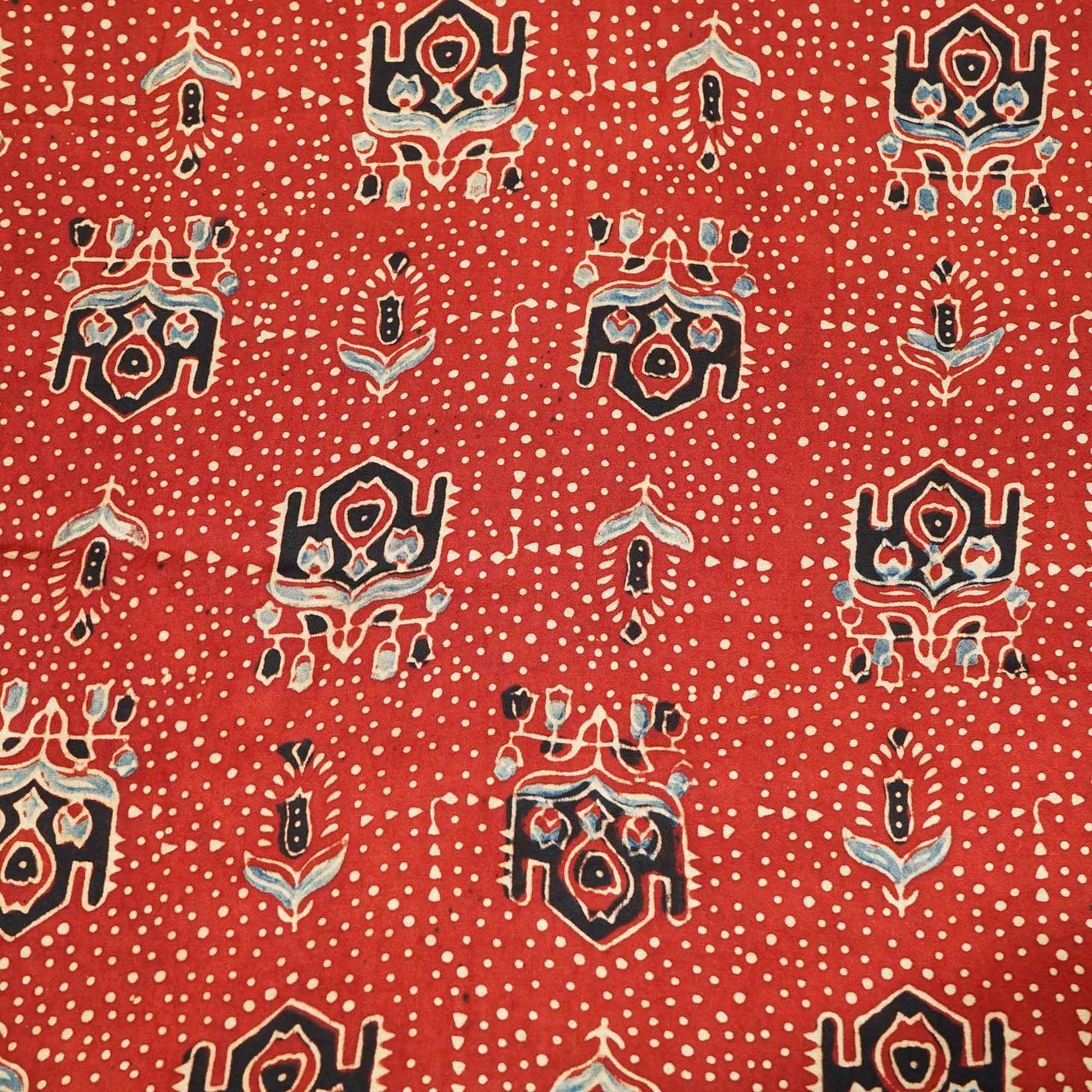 Red Ajrakh Modal Satin Modal Ajrakh IA-26866