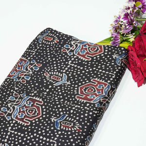Black Ajrakh Modal Satin Modal Ajrakh IA-26872