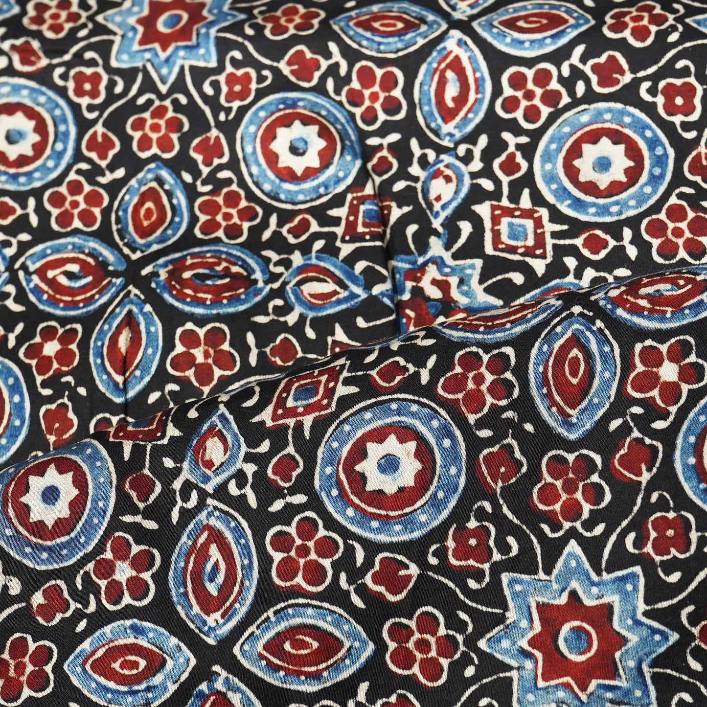 Black Ajrakh Modal Satin Modal Ajrakh IA-26879