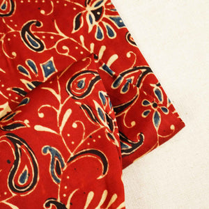 Red Floral Ajrakh Modal Satin Modal Ajrakh IA-26882