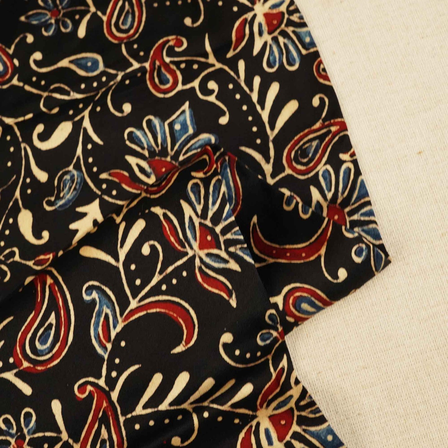 Black Floral Ajrakh Modal Satin Modal Ajrakh IA-26884