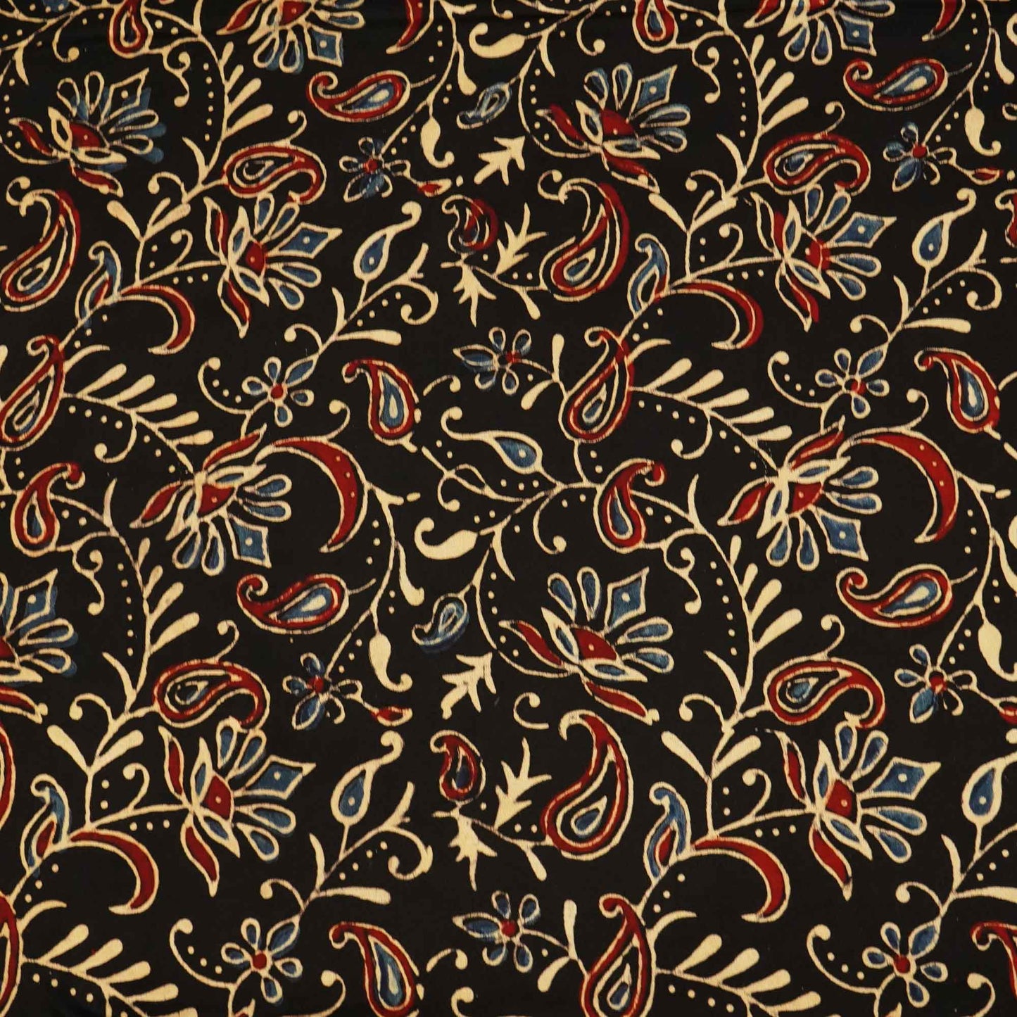 Black Floral Ajrakh Modal Satin Modal Ajrakh IA-26884