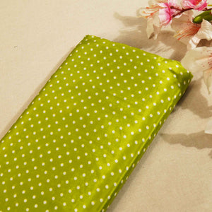Green Yellow Dot Print Crape Fabric MTF-26924